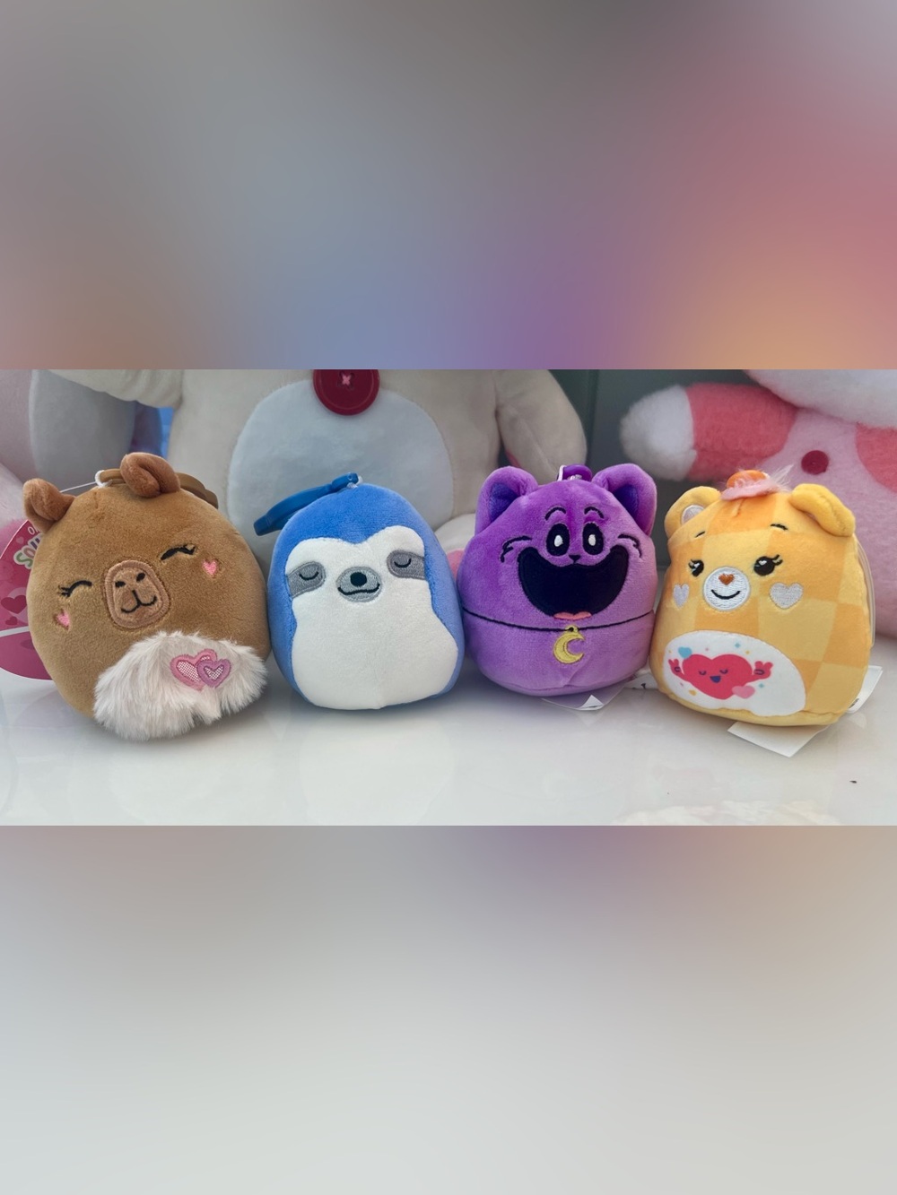 Squishmallows Keychain Plush Bundle-Lijjian, Pablito, Poppy, Care Bears
